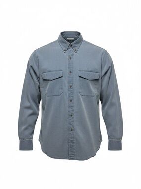 The Territory Ahead Men’s Y2K Textured Cotton Utility Shirt Blue Workwear